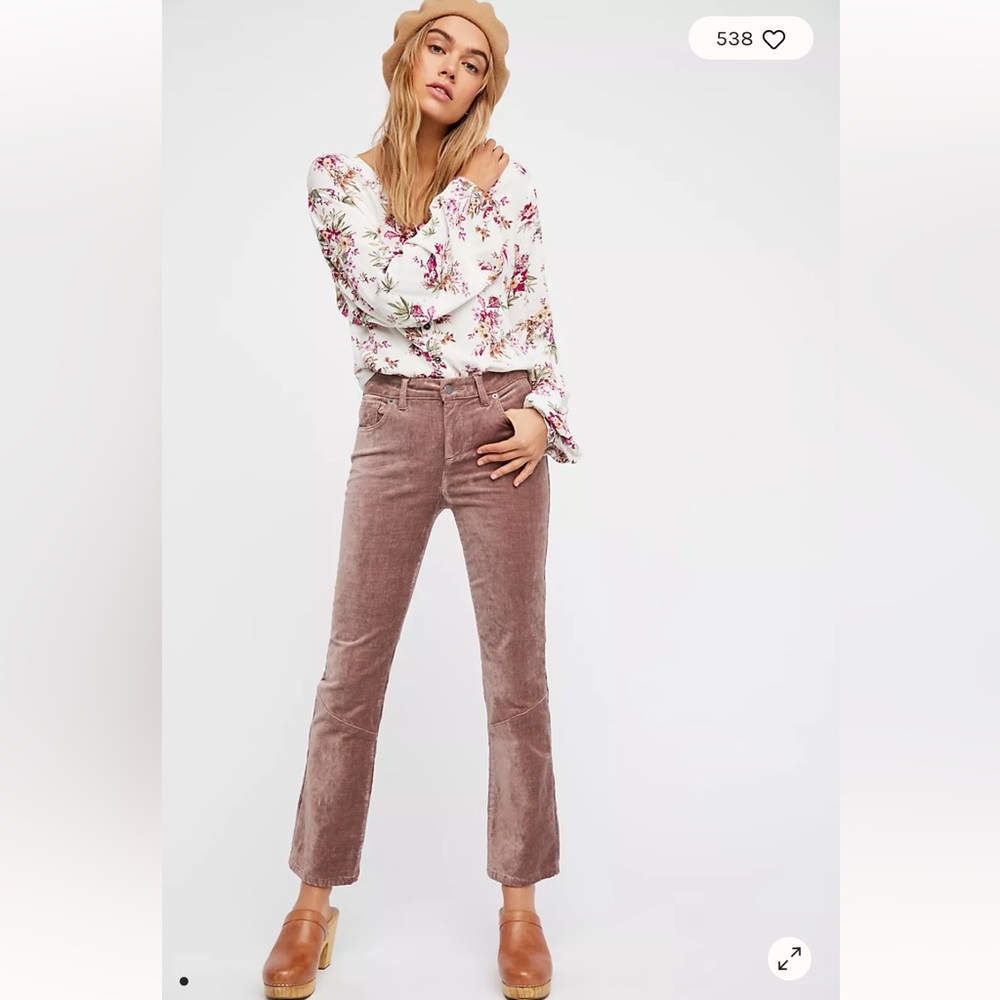 Free People Velvet Crop Flare size 27